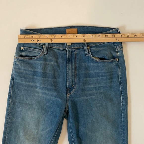 MOTHER Mid Rise Dazzler Ankle Fray Jeans Birds of Paradise Blue Denim Size 27 - Picture 6 of 12